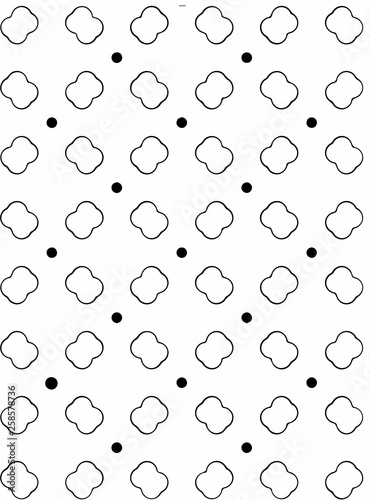 Black and white ornate geometric pattern and abstract background