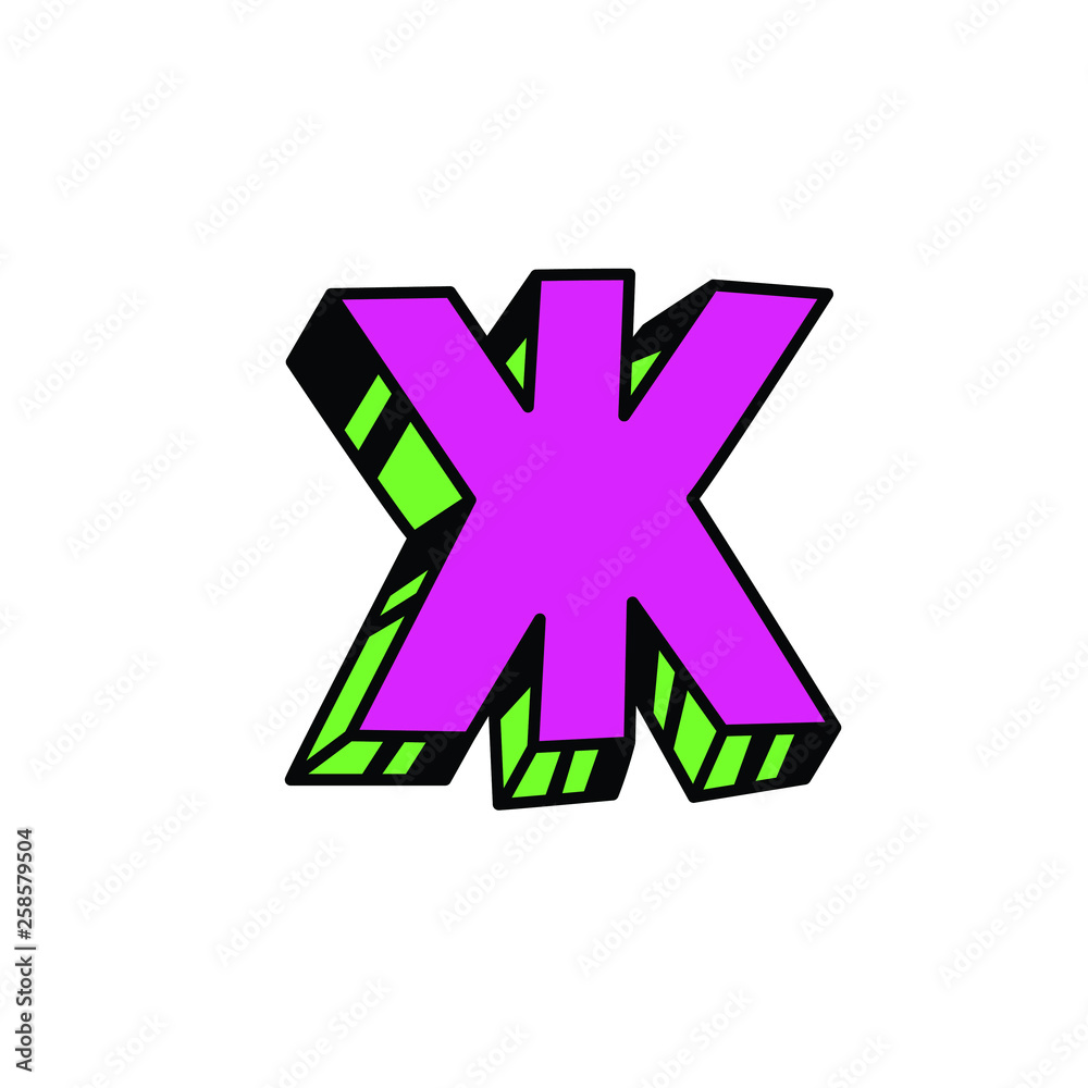 Letter in cartoon style. Vector. Bright red Latin letter. Bulk forms. Cyrillic, Slavic letter. Russian font. Letter in cartoon style. Vector. Bright red Latin letter. Bulk forms. Cyrillic, Slavic letter. Russian font.