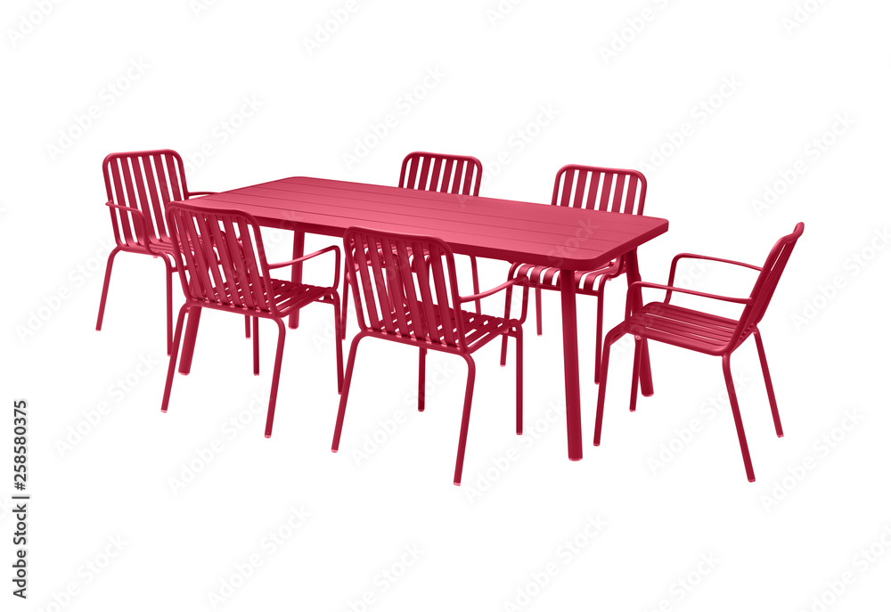 Fototapeta premium garden dining table with chairs on a white background