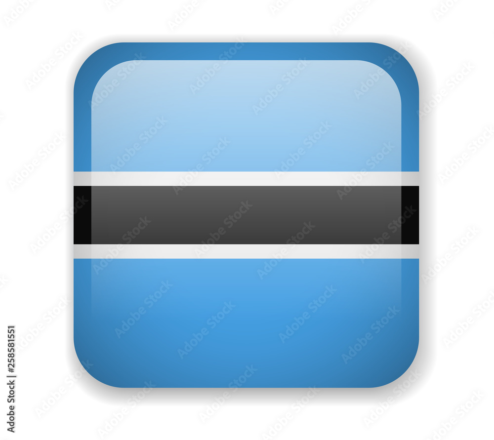 Botswana flag bright square icon on a white background Botswana flag bright square icon on a white background