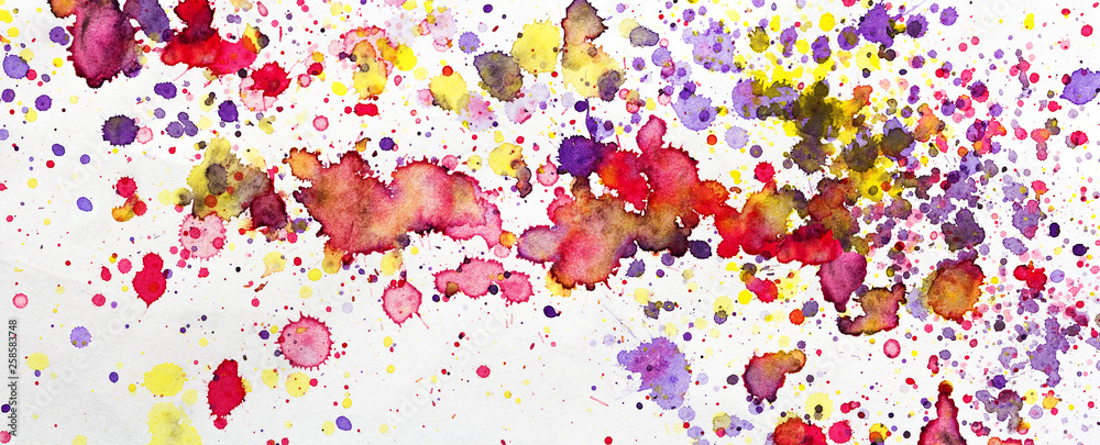 bright splashes of watercolor paint as a background
