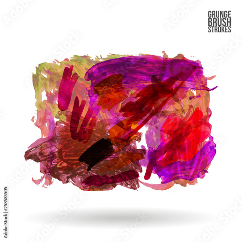 Brush stroke and texture. Grunge vector abstract hand - painted element. Underline and border design.