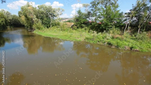 Water Way In The City Odorheiu Secuiesc with Small Dam photo