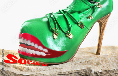 Green Monster shoe on Socialism. photo