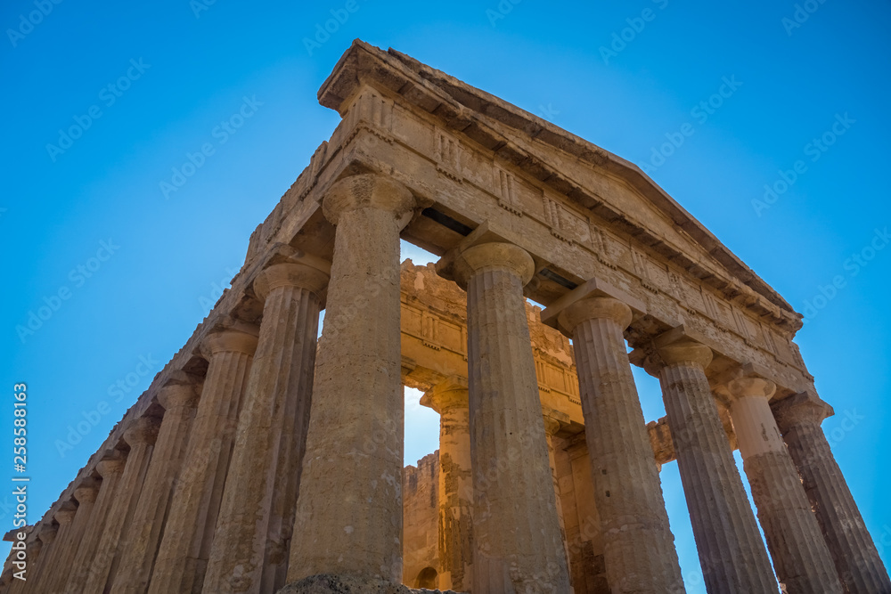 The Temple of Concordia, Valley of the Temples, Agrigento , Sicily, Italy. A UNESCO World Heritage Site, the largest archaeological site in the world.