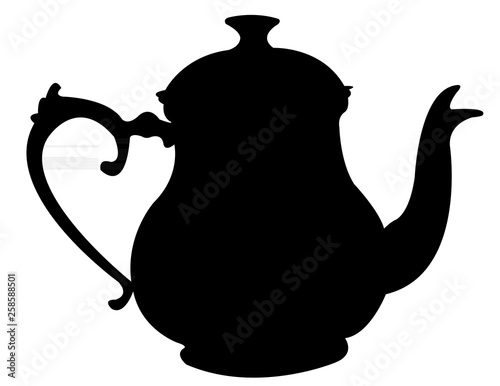 tea pot silhouette vector