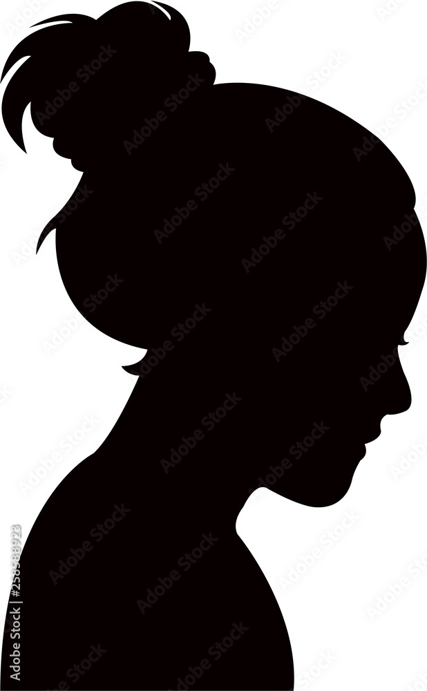 a gril head silhouette vector