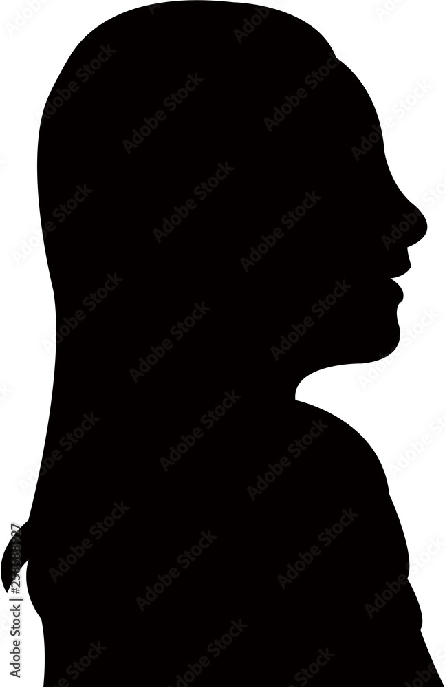 a girl head sişhouette vector