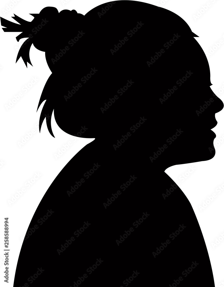 a girl head sişhouette vector