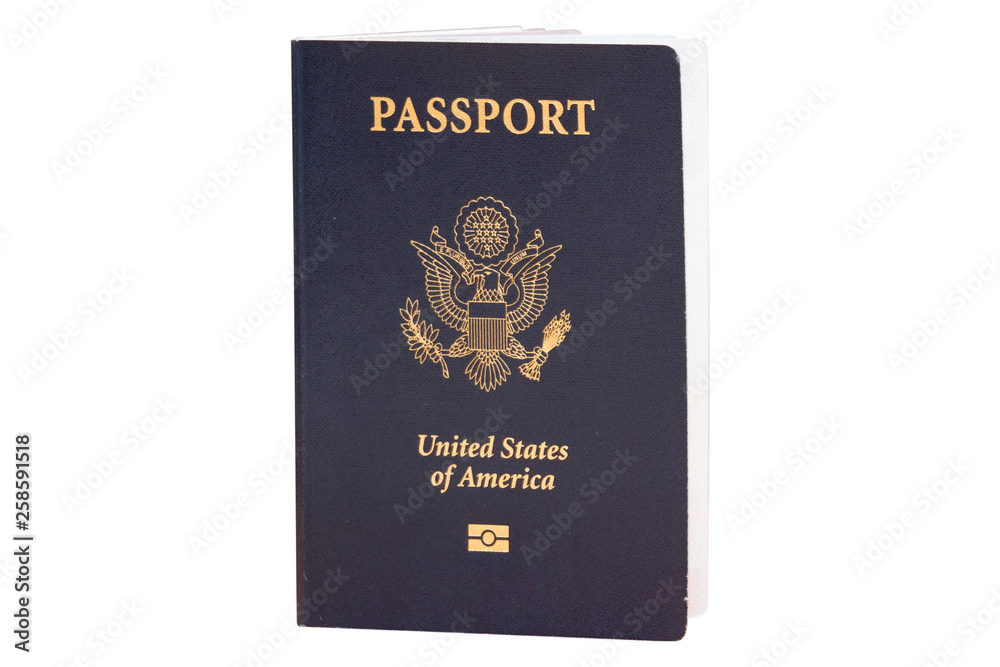 US Travel Document, isolated on white background. Border crossing, travel, immigration US Travel Document, isolated on white background. Border crossing, travel, immigration