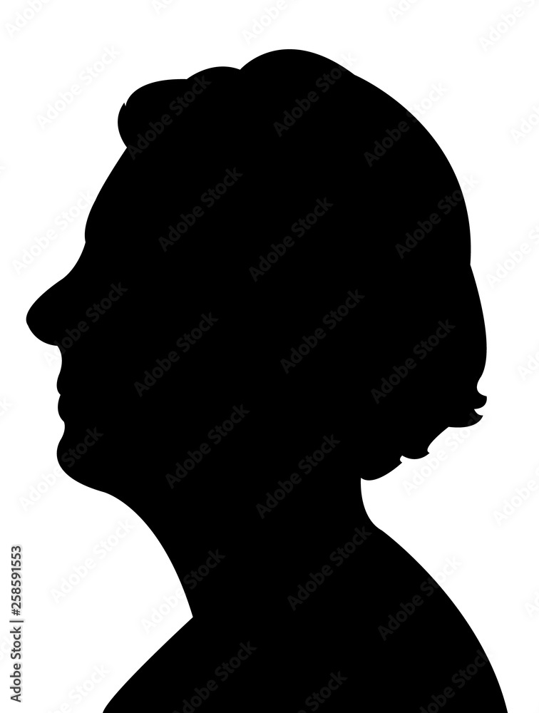 a woman head silhouette vector