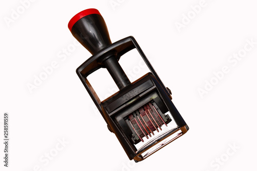 Fotografie Border date stamper, isolated on white background