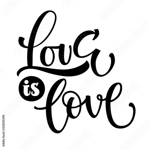 Gay Pride black text Love is Love