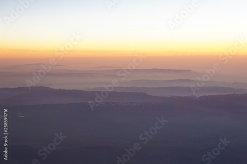 landscape sunset over mountains 