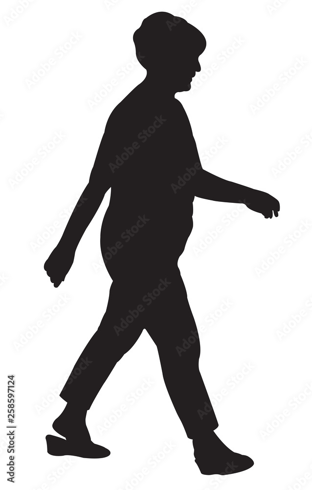 woman walking body silhouette vector