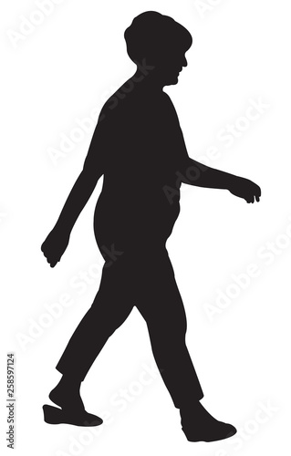 woman walking body silhouette vector