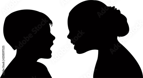 talking heads silhouette vector
