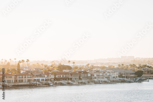 View of Balboa Island from Lookout Point in Corona del Mar, Newport Beach, California