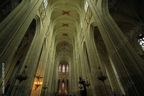 The nave of Nantes Cathedral  Nantes  France