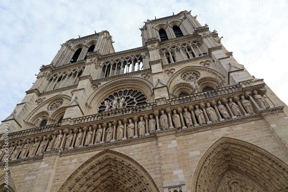 Facade of Notre-Dame de Paris, France