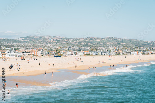 View of the beach from Balboa Pier in Newport Beach, Orange County, California © jonbilous