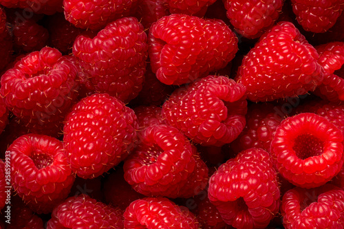 red background food fresh raspberry