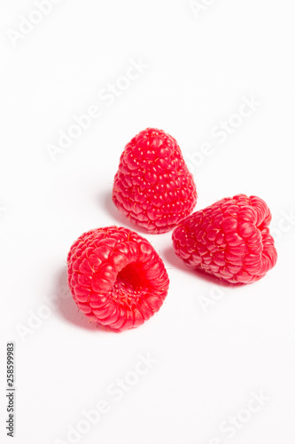 food fresh raspberry on a white background