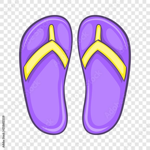 Flip flop sandals icon in cartoon style on a background for any web design 