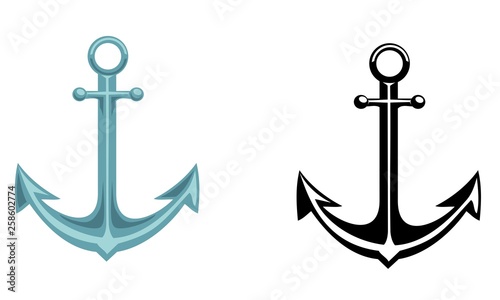 Vászonkép Vector sailor set of anchor
