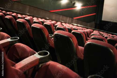 Auditorium. Empty cinema. Mock up.
