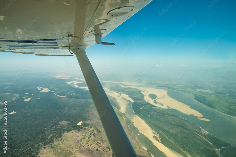Aerial view of Orinoco River from aircraft. Aerial view of Orinoco River from aircraft.
