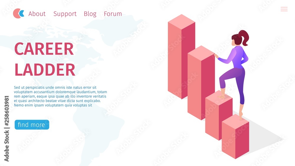 Banner Career Ladder and Growth for Modern Woman. Banner Career Ladder and Growth for Modern Woman.