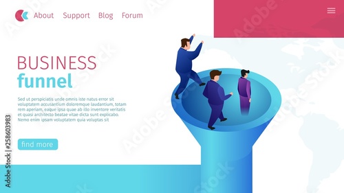 Flat Banner Timely Business Funnel Definition.