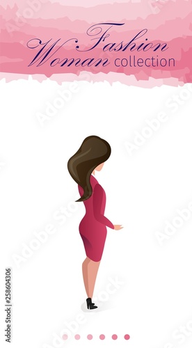 Fashion Woman Collection Vector Illustration.