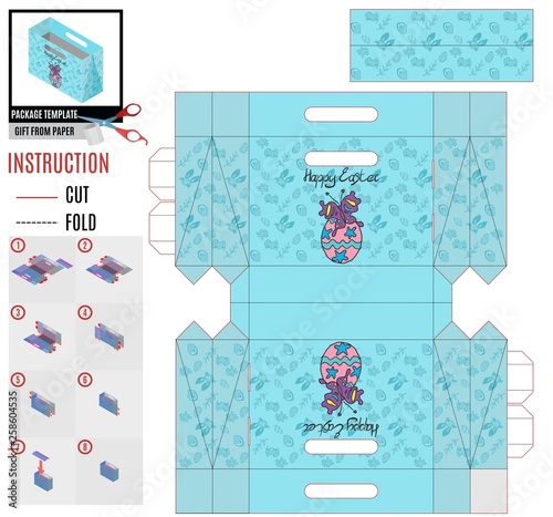 easter holiday package template with egg