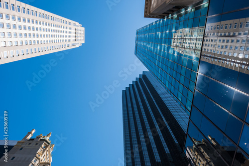 Scyscrapers in New York on a sunny day