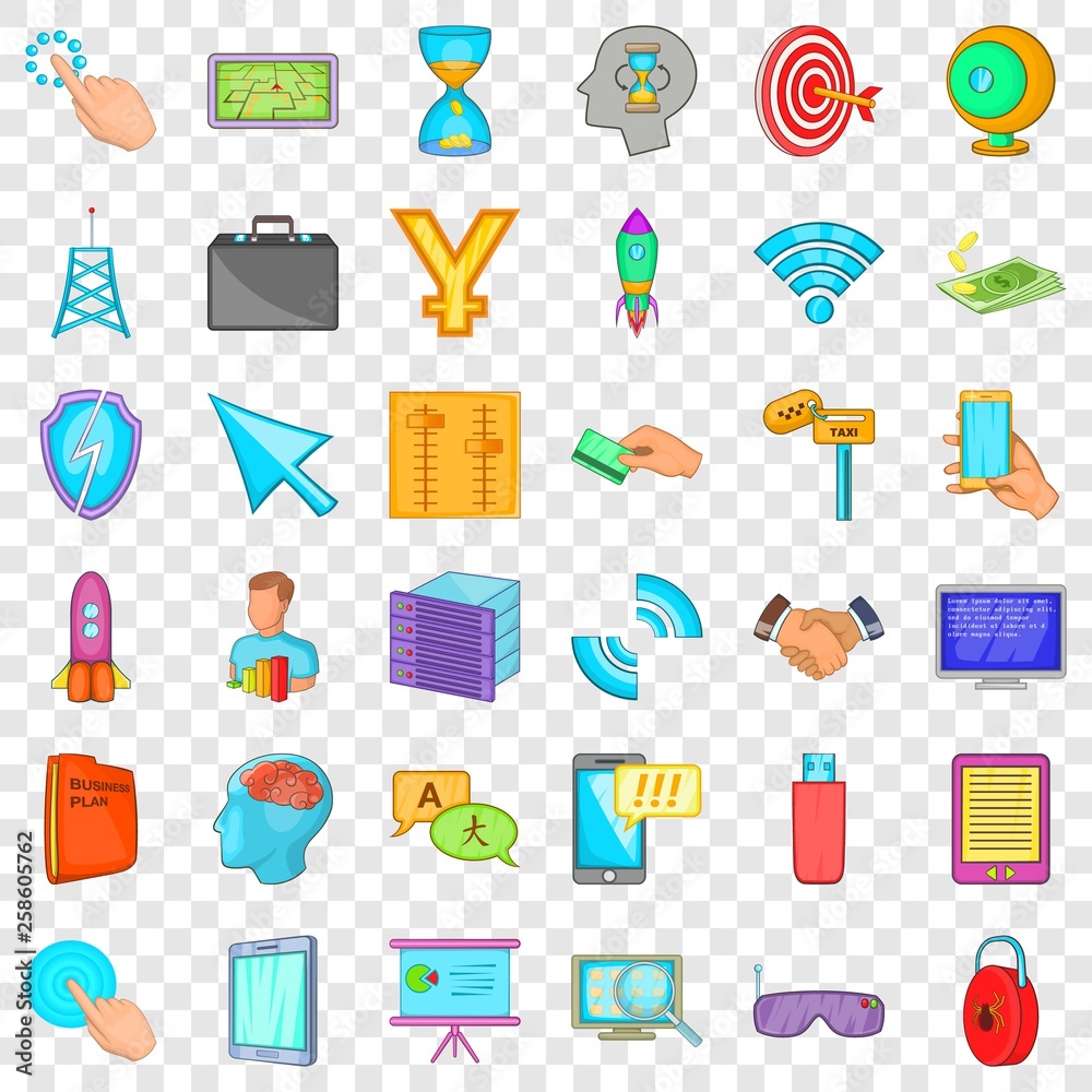 Web marketing icons set. Cartoon style of 36 web marketing vector icons for web for any design Web marketing icons set. Cartoon style of 36 web marketing vector icons for web for any design