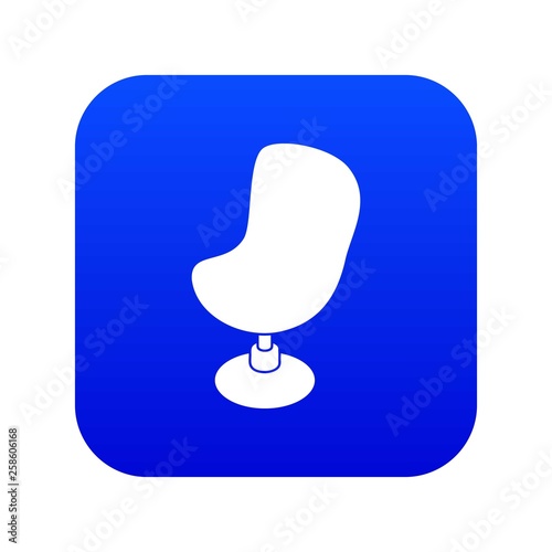 Modern chair icon blue vector isolated on white background