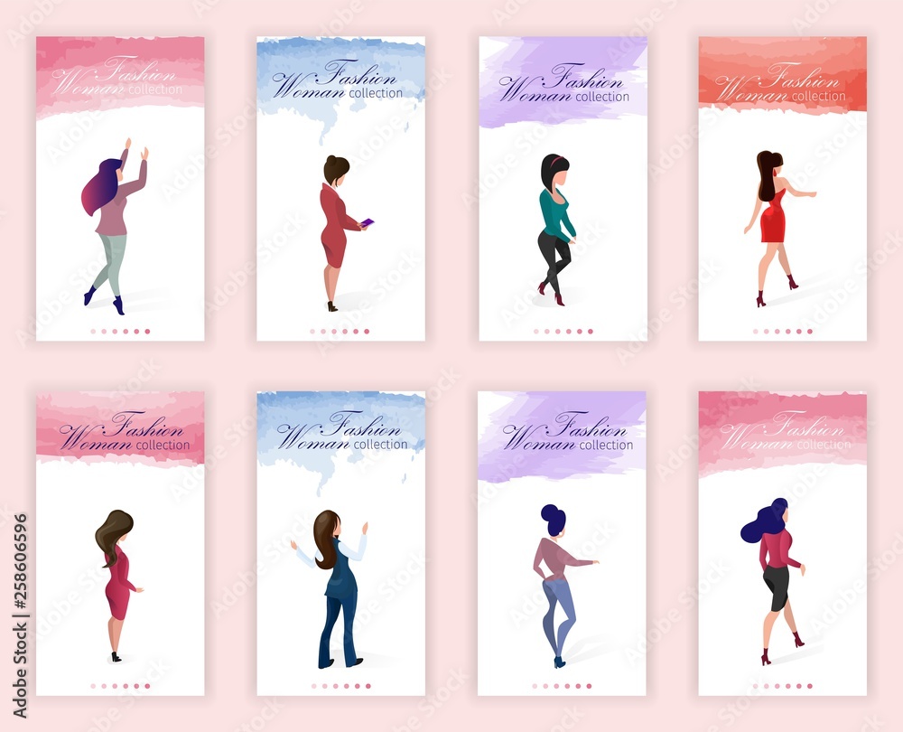 Set Fashion Woman Collection on Landing Page. Set Fashion Woman Collection on Landing Page.
