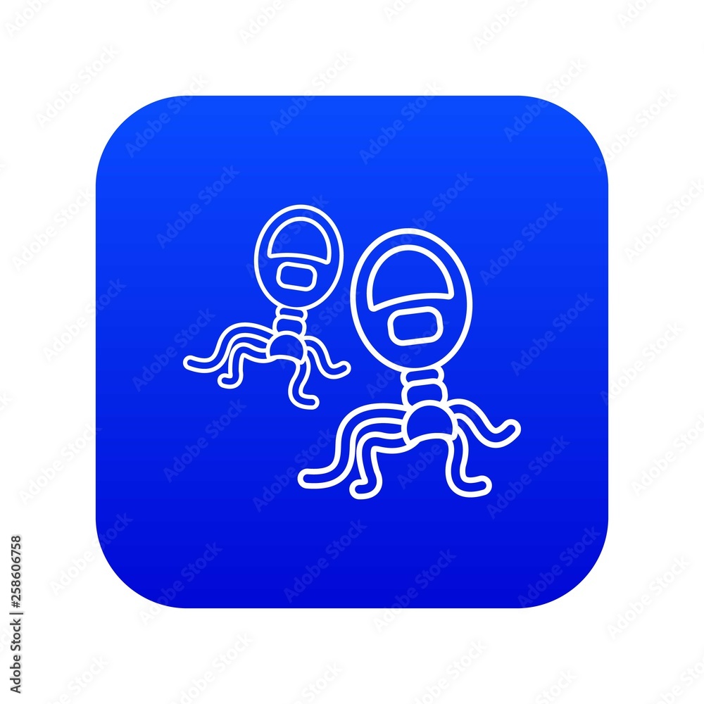 Protozoan virus icon blue vector isolated on white background Protozoan virus icon blue vector isolated on white background