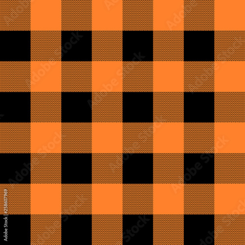Orange and black tartan plaid Scottish seamless pattern.Texture from tartan, plaid, tablecloths, clothes, shirts, dresses, paper, bedding, blankets and other textile products.