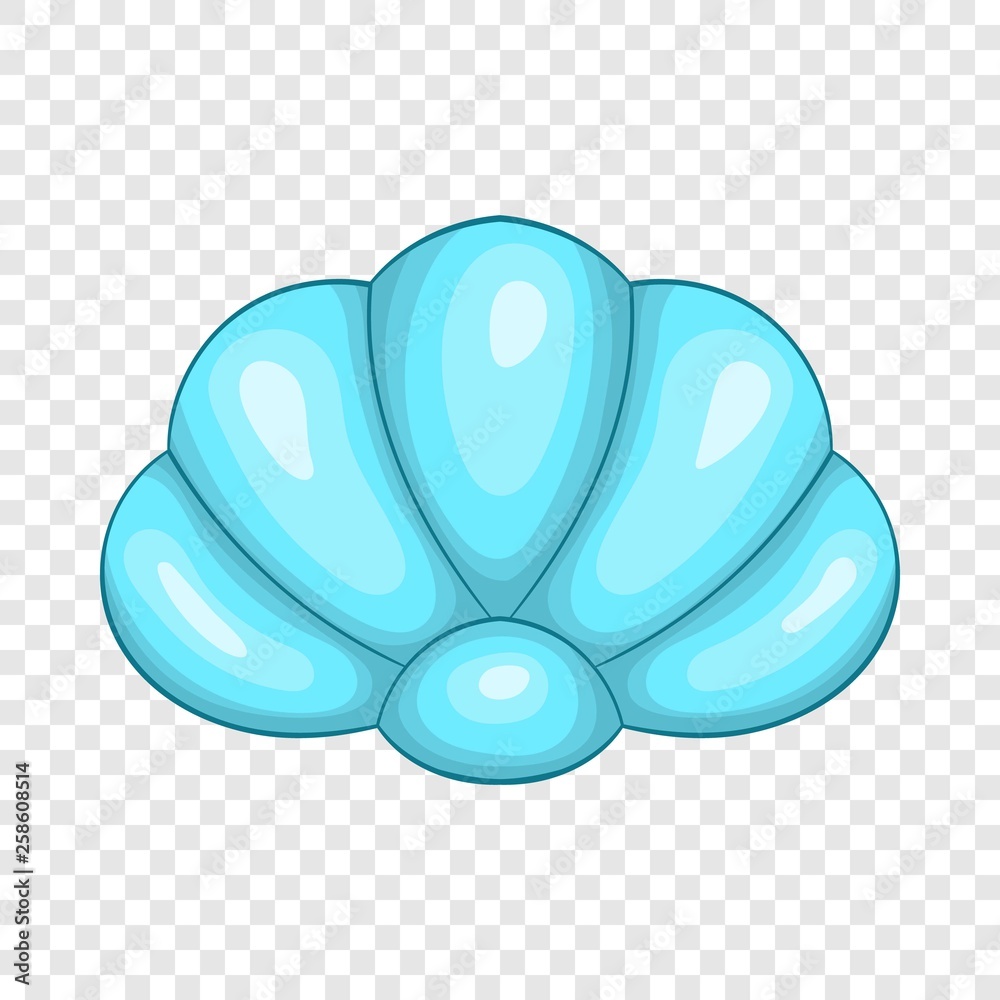 Obraz premium Scallop seashell icon in cartoon style on a background for any web design 