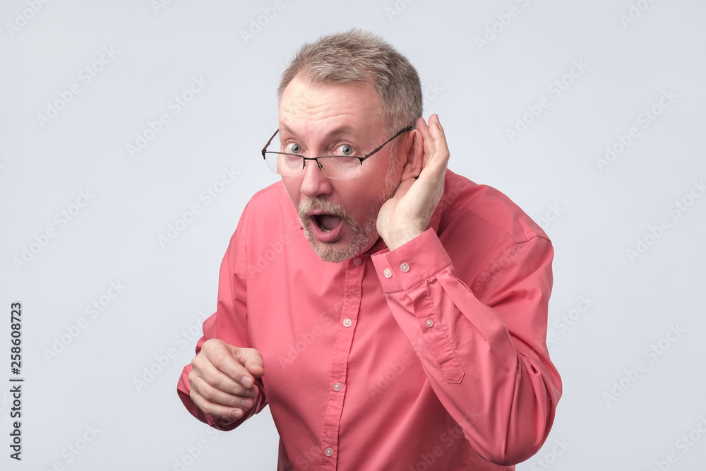 Senior man wants to hear fresh rumors. Senior man wants to hear fresh rumors.