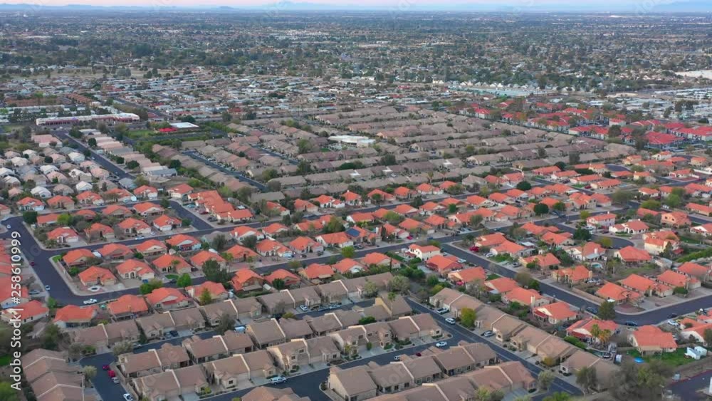 Aerial video single family homes Mesa Arizona