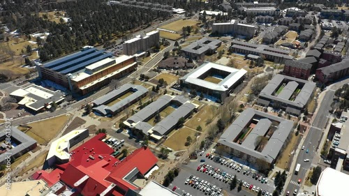 Drone shot of Northern Arizona University college campus photo