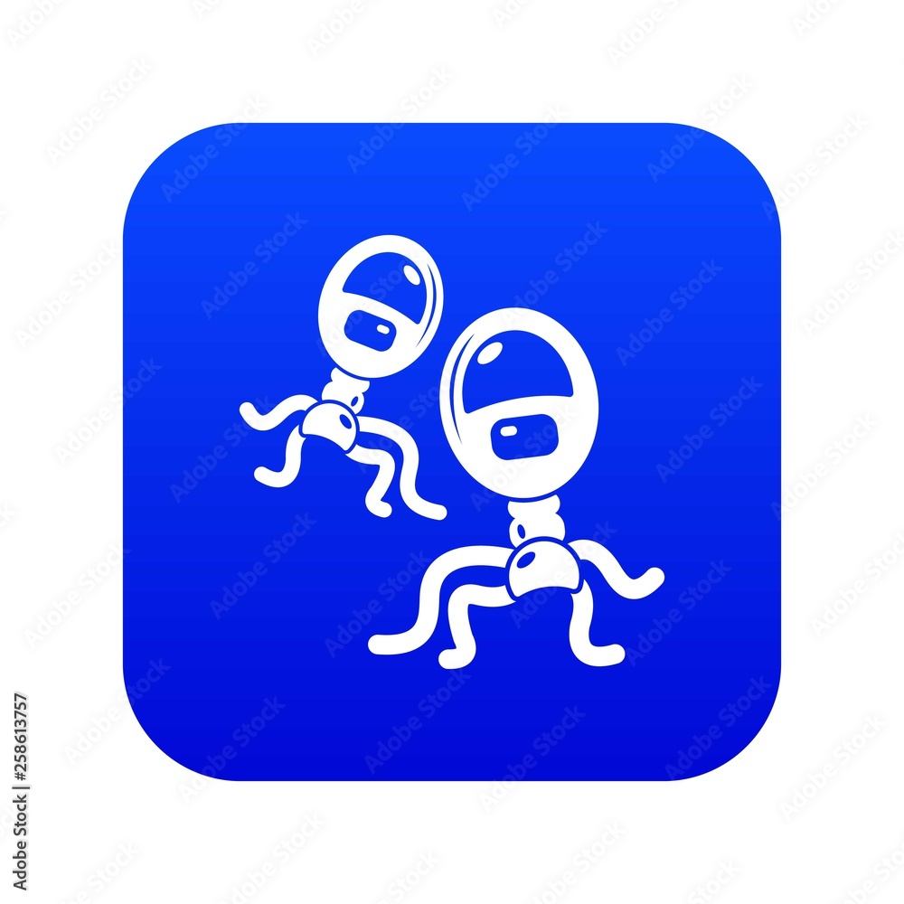 Fototapeta premium Protozoan virus icon blue vector isolated on white background