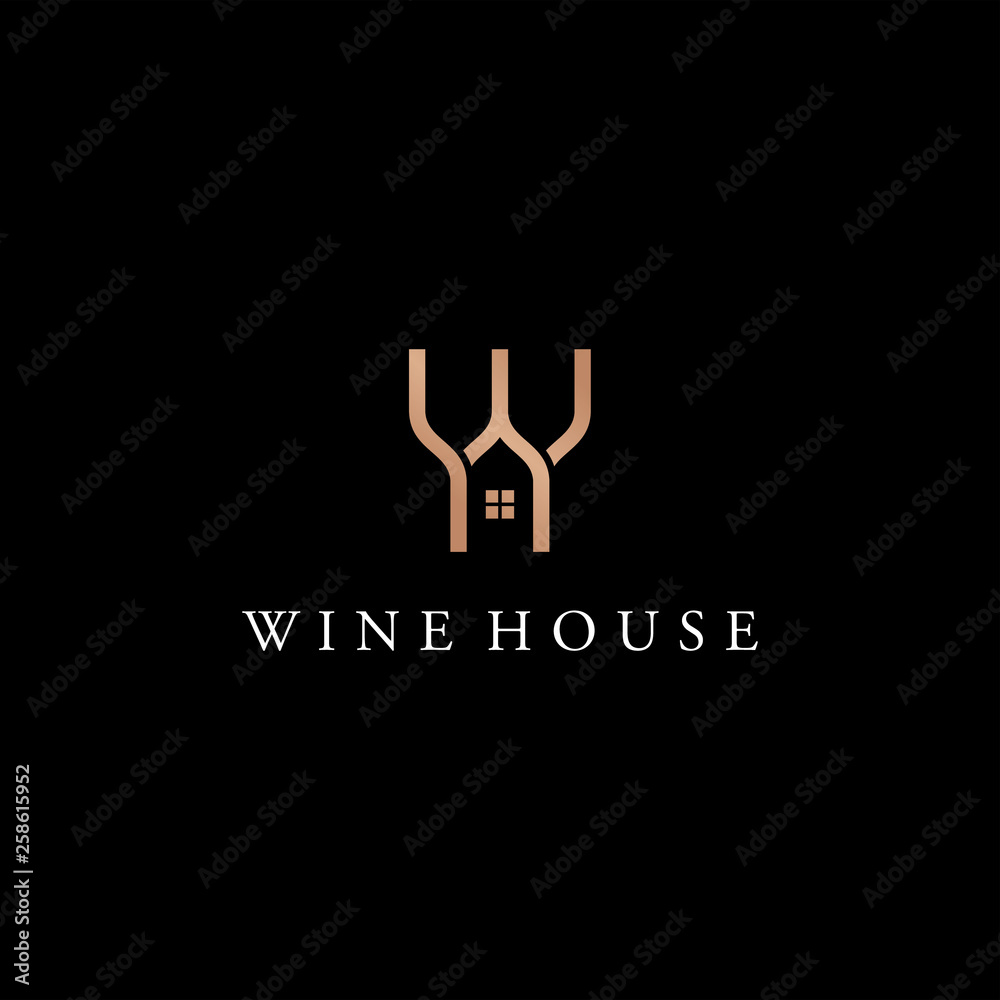 wine house logo design