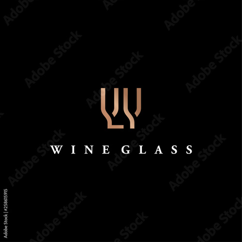 wine glass logo design