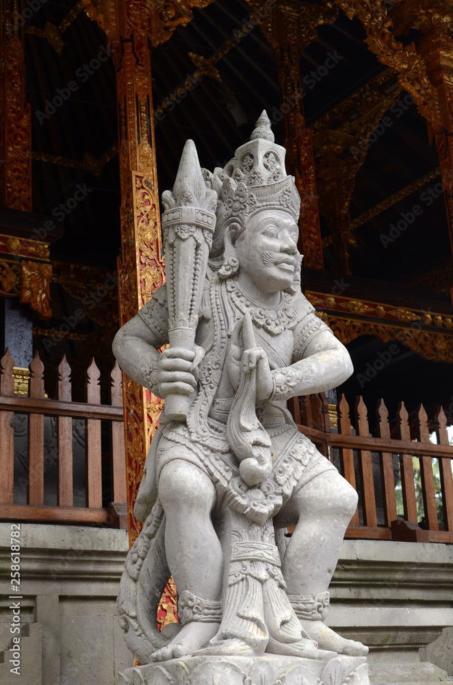 Traditional sculpture art in temples in Bali