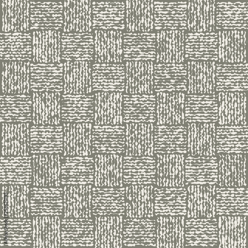 Seamless basketweave pattern in neutral earth tones of taupe and ivory